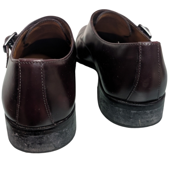 Broletto Men's Double Monk Strap Dress Shoes Size 10.5 Burgundy Brown Leather - Picture 7 of 15